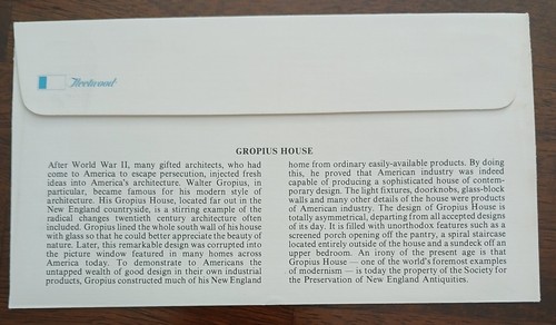 U.S - 1982 - GROPIUS HOUSE - FDC - Picture 2 of 2