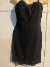 Haute Monde Sexy￼ Little Black Dress Embroidered Date Night Size L￼ Party New Yr