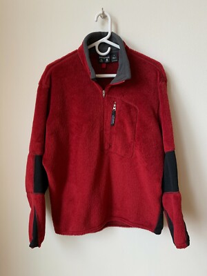 VINTAGE Mens Patagonia Regulator Polartec Fleece 1/4 Zip Pullover Jacket Red 