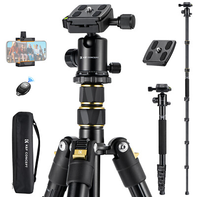 K&F CONCEPT 72'' Camera Tripod Monopod Remote Selfie Stick for Canon Nikon DSLR