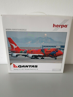 1:200 Herpa Wings Qantas Boeing 747-400 Wunala Dreaming II Reg VH-OEJ 551243 RAR
