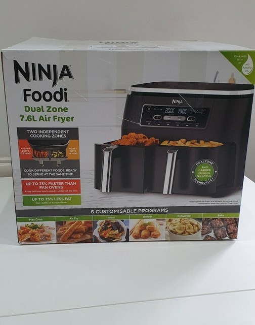 Ninja AF300UK 7.6l Foodi Dual Zone Air Fryer and Dehydrator Grey for