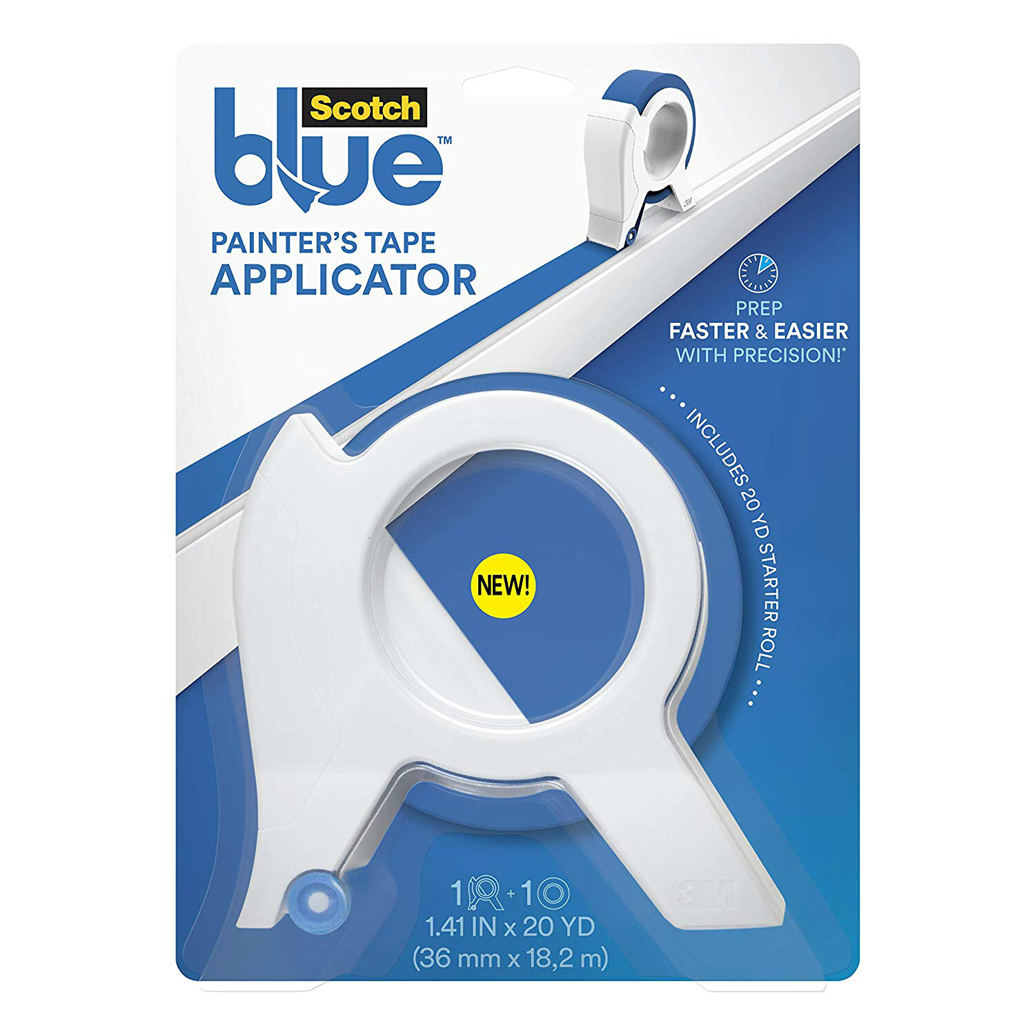 ScotchBlue Painter's Tape Applicator Blue With 1 Starter Roll 1.41 In