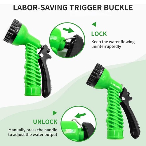 Expandable Flexible Garden Water Multipurpose Hose Spray Nozzle Blue Yard Pipe - Picture 12 of 15