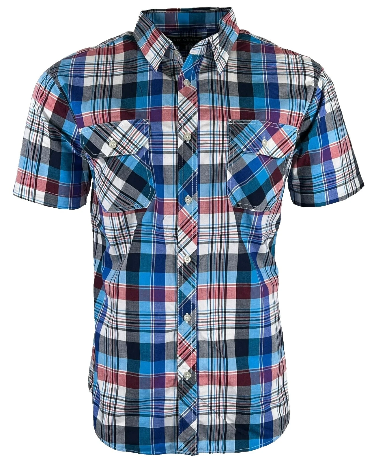 棉质机车休闲纽扣衬衫男士