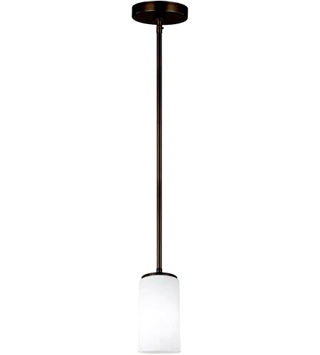 Sea Gull Lighting 6124601EN-962 Alturas Pendant Etch White Shade Gunmetal Brass - Image 4 of 4