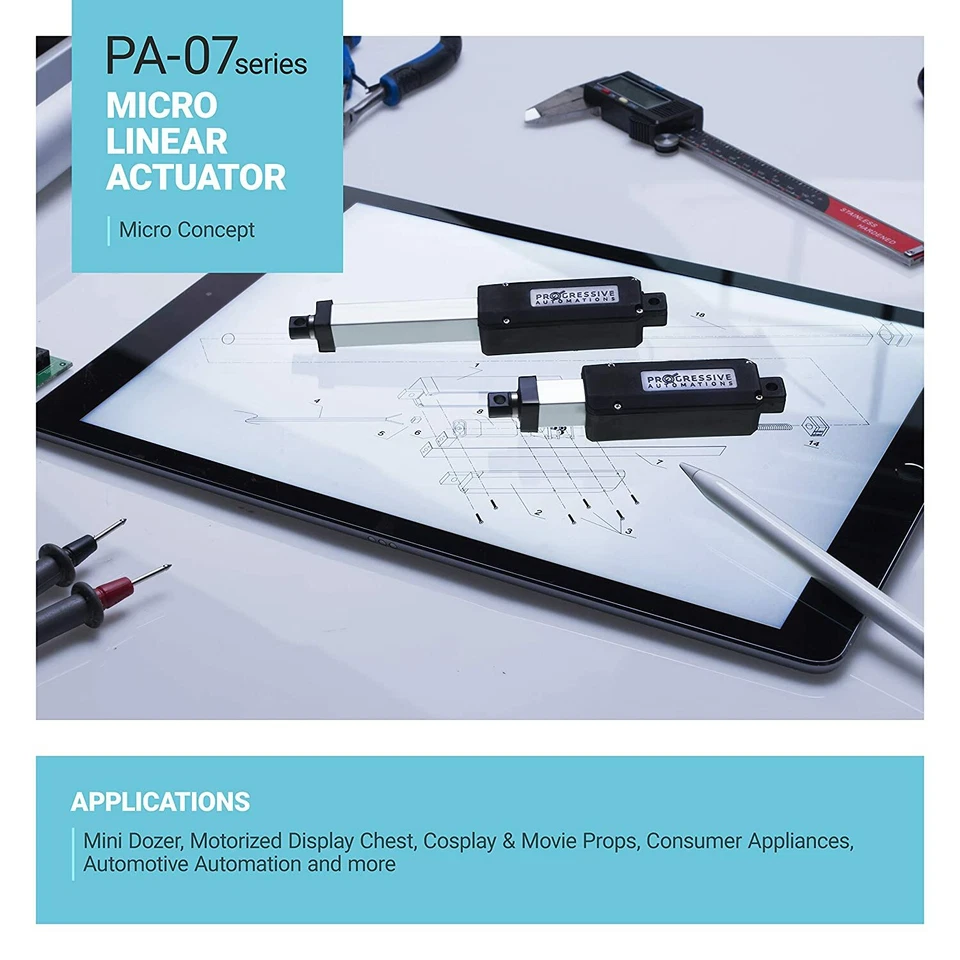 12V Micro Electric Linear Actuator (0.5"-12" stroke, 5 lbs force) - PA-07 model - Image 4 of 4