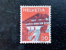 SWITZERLAND HELVETIA 1973 LANDSCAPES DEFINITIVES 30C ORANGE BROWN - FINE USED