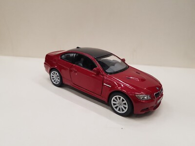 BMW M3 dunkelrot Kinsmart Spielzeugauto Modell Maßstab 1:36 Diecast Metall offene Türen Neu