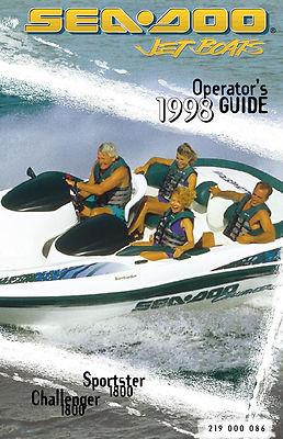 Sea-Doo Challenger 1800 & Sportster 1800, 1998 Owners Manual