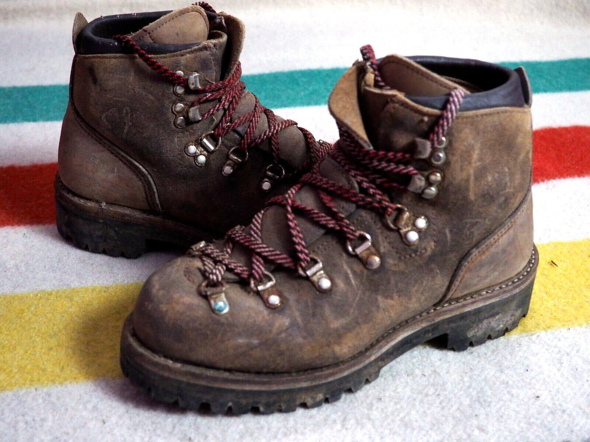VTG 60s 70s VASQUE Montana Brown Trekking Hiking Boots Mens US 5.5