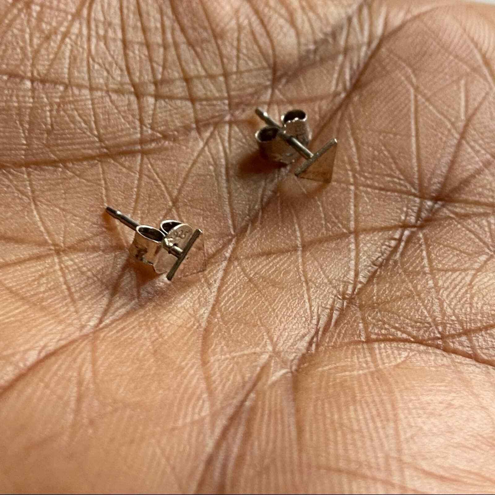 Tiny Triangle Studs 925 Sterling Silver - image 3