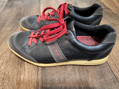 BOGO Ecco Street Spikeless Golf Shoes Black Leather Lace Up Mens Size 44 10-10.5 Ecco Spikeless Golf Street Shoes Men main image 2