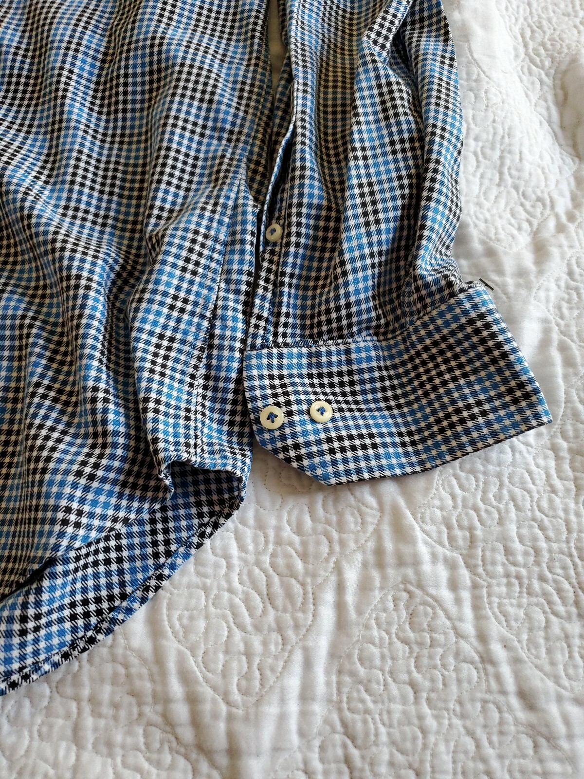 Peter Millar Gingham  Houndstooth Button-Up Long … - image 7