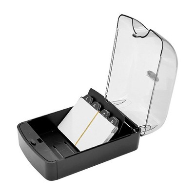Business Card Holder, 350-Card Capacity Business Card File Plastic Storage Bo...