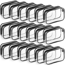 Saintrygo 18 Pack Clear Makeup Bags 7 x 5 PVC Cosmetic Bag Plastic Zippered P...