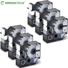 6PK 18057 for DYMO Rhino 4200 IND 3:1 Heat-Shrink Tube Black on White Tape 19mm