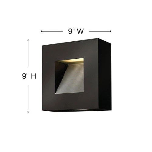 Luna 9" High Satin Black Rectangular LED Outdoor Wall Light - Picture 3 of 3