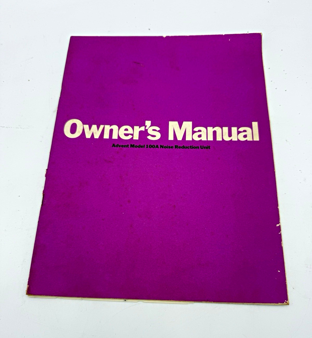Advent Model 100A Noise Reduction Unit Owner’s Manual Original Vintage