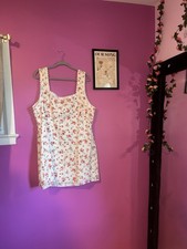 Princess Polly White Floral Square Neck Sleeveless Wide Strap Lace Dress 18