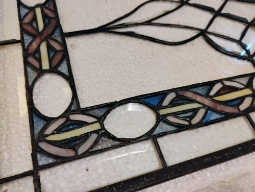 NEW Vintage LAAR Hanging Stained Glass Window Panel 21" X 13" Viking Celtic Knot - Picture 18 of 22