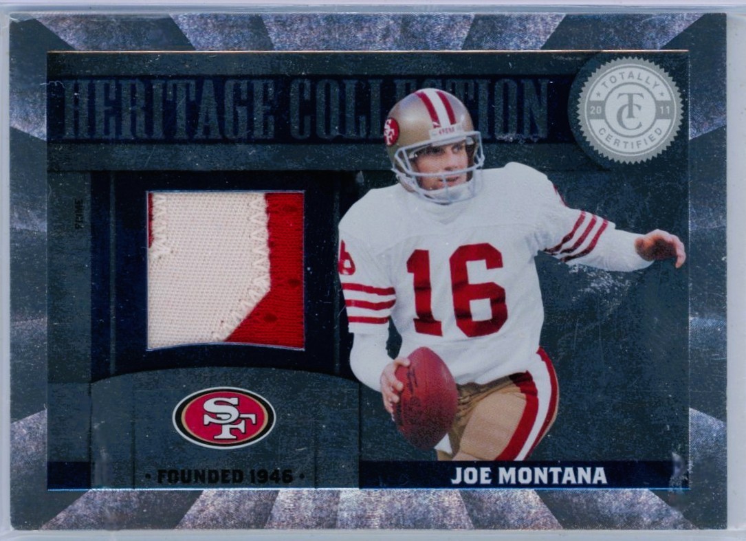 Joe Montana 2012 Panini Totally Certified Game Used Worn Patch Jersey /16 49ers