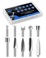 10 PCS Wood Carving Drill Bits Set for Dremel Router and Rotary Tool... 