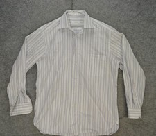Ermenegildo Zegna Shirt Mens Large 16 41 White Striped Portofino Comfort Dress