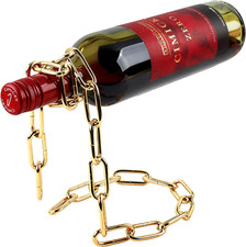 Novedad Portabotellas de Vino Mágico Flotante Cadena de Eslabones de Acero Estante/Sostén para Botellas de Vino