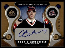 2005-06 SP Game Used Rookie Exclusives Gilbert Brule Auto 084/100 Columbus Blue