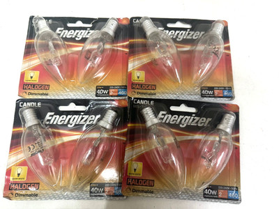 Restposten x 8! ENERGIZER HALOGEN GLÜHBIRNEN KERZE 40W 460Lumen - SES/E14 GLÜHBIRNEN - DIMMBAR