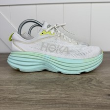 Hoka Bondi 8 Women's Size 8 D Wide White Running Walking Comfort Shoes Sneaker