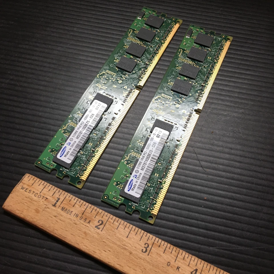 2PCS Samsung 512MB 1Rx8 PC2-5300U-555-12-ZZ M378T6553EZS-CE6 0713 PC Memory - Image 4 of 4