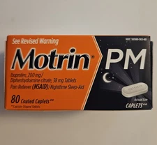 Motrin Pain Reliever Sleep-Aid, 80ct, 1 Pack Exp 08/26 or Better 