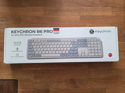 Keychron B6 Pro kabellose Tastatur DE-ISO 2,4G/Bluetooth ZMK Vintageblau wie neu