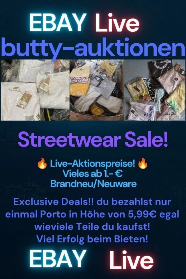 ⚡ Streetwear Live-Verkauf! Neuware von Rocawear, Mister Tee, Notice, usw.