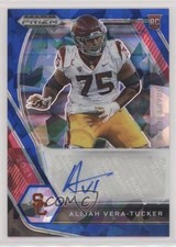 2021 Panini Prizm Draft Picks Blue Ice 45/75 Alijah Vera-Tucker Auto 5w7