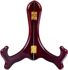Wooden Easel Mahogany Finish Display Stand Plate Holder Picture Frame Folding Di