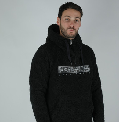 Napapijri Men's Teide 2 Jacket Sherpa Sweatshirt - Black Original   N0YK7G