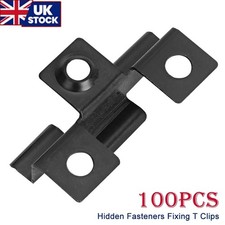 100pcs Composite Decking 3mm Hidden Fixing Fasteners Stainless Clips+Screw UK~