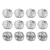 12-Teilig MetallknöPfe FüR NäHen, 14Mm Quadratisch In Silber-Weiß
