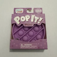 Chuckle Roar Pop It! Mini Fidget Toy Keychain #004 Purple Glitter