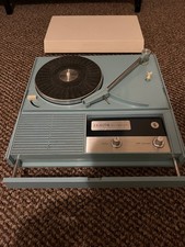 Vintage Zenith B505B Solid State Portable Record Player 33 & 45 rpm Blue
