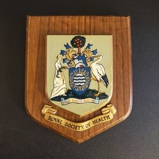 Old Nurse Doctor University Royal Society Of Health Hospital Crest Plaque RARE