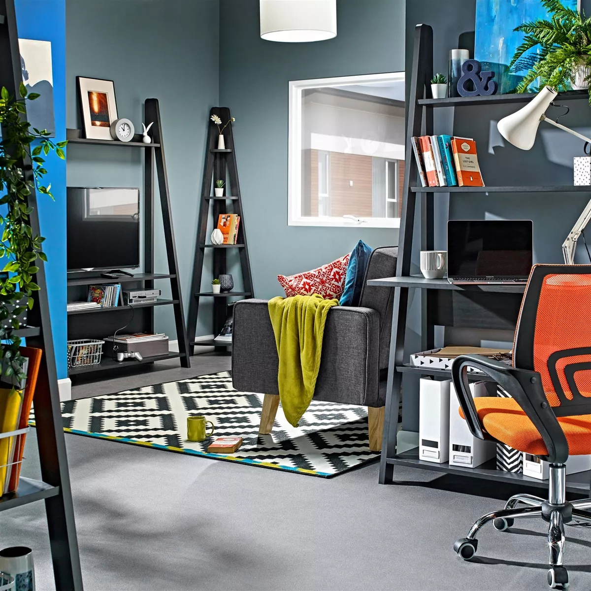 TIVA LIVING ROOM RANGE CORNER LADDER BOOKCASE DESK TV UNIT