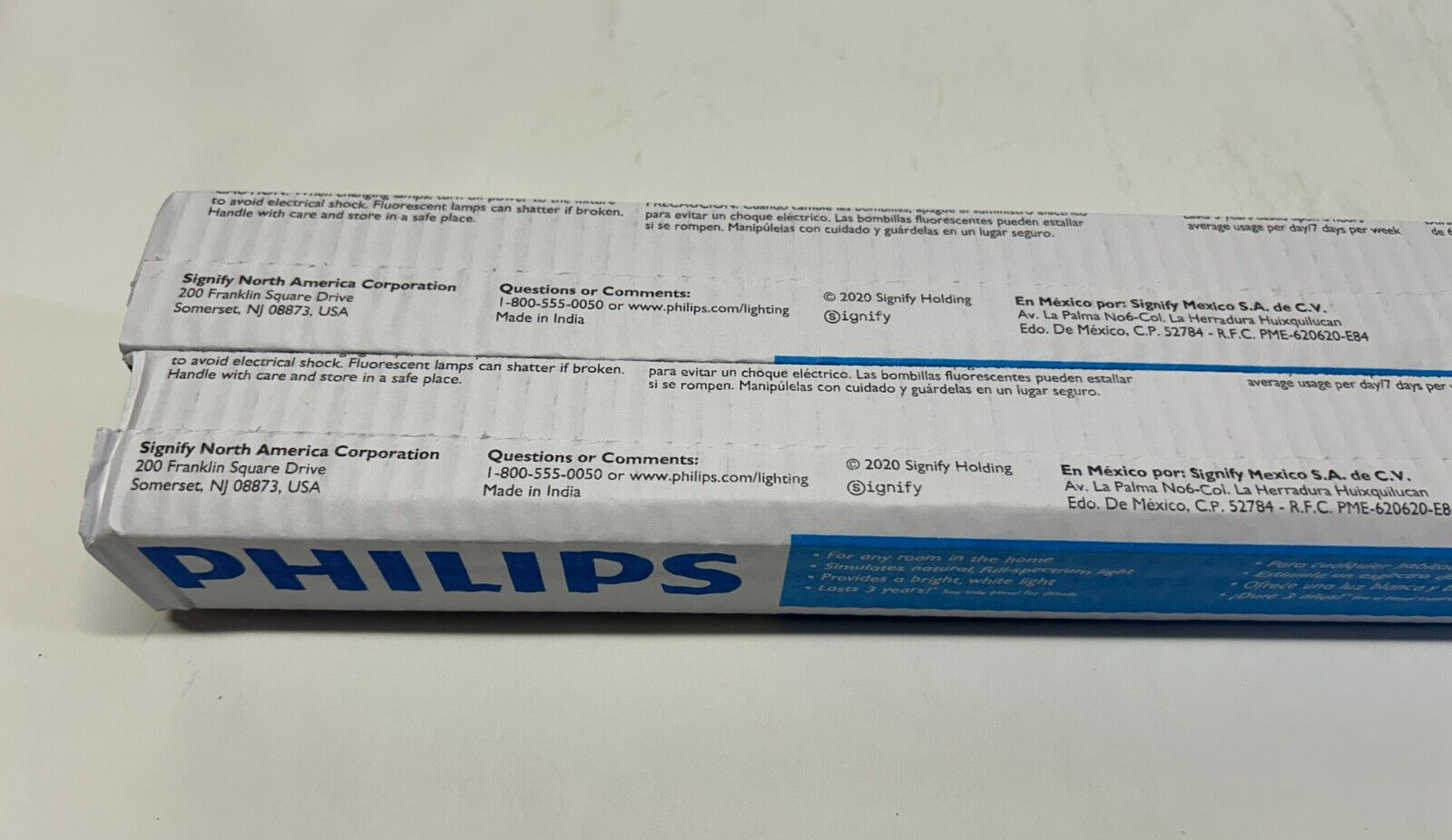 (2) NEW Philips 24" T12 20 Watts Fluorescent Daylight Bulbs F20T12 5000K