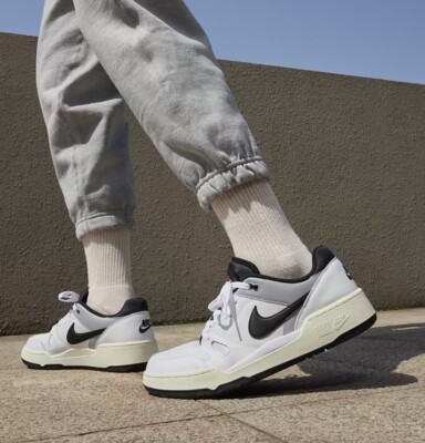 Men Nike Full Force Low Lifestyle Shoes White/Black/Pewter