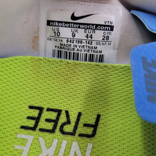 Nike Mens Free 5.0 642198-301 White and Blue Running Shoes Sneakers Size 10 - Picture 9 of 10