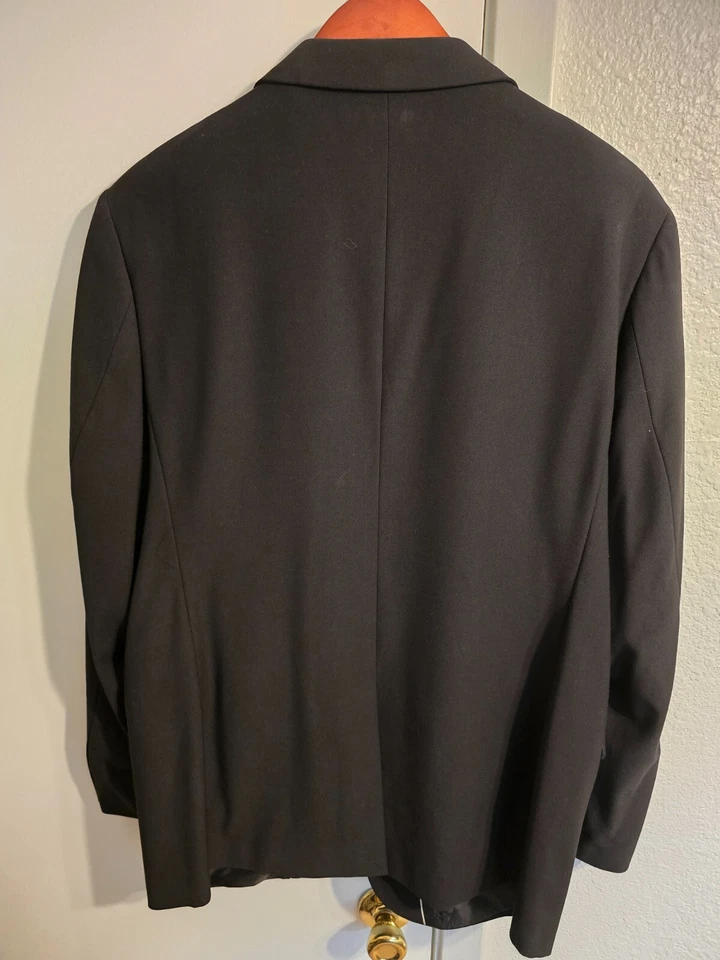 Классическое спортивное пальто Merona мужское большое приталенное с карманами на двух пуговицах черное - Изображение 2 из 4