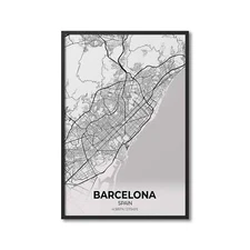 Barcelona Spain City Map Poster Art Print, City Map Art, Travel Print